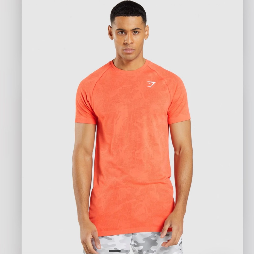 GYMSHARK GEO SEAMLESS Slim Fit Lightweight T-SHIRT Size XXL